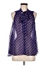 Aqua 100% Polyester Polka Dots Blue Sleeveless Blouse Size M - photo 1