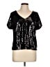 Modern Attraction 100% Polyester Black Short Sleeve Top Size L - photo 1