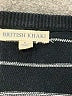 British Khaki 100% Cotton Stripes Black Pullover Sweater Size S - photo 8
