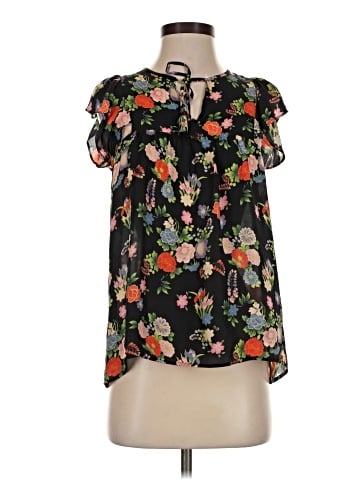 Nieves Lavi Short Sleeve Silk Top (view 1)