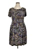 Connected Apparel Print Blue Casual Dress Size 14 (petite) - photo 1