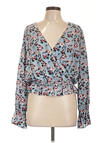 Scripted Long Sleeve Blouse (view 1)