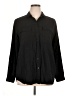 Time and Tru 100% Lyocell Solid Black Long Sleeve Button-Down Shirt Size XL - photo 1
