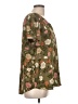 DR2 100% Polyester Floral Brown Short Sleeve Blouse Size L - photo 4