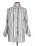 Unbranded Stripes Silver Blue 3/4 Sleeve Blouse Size L - photo 1