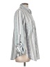 Unbranded Stripes Silver Blue 3/4 Sleeve Blouse Size L - photo 4
