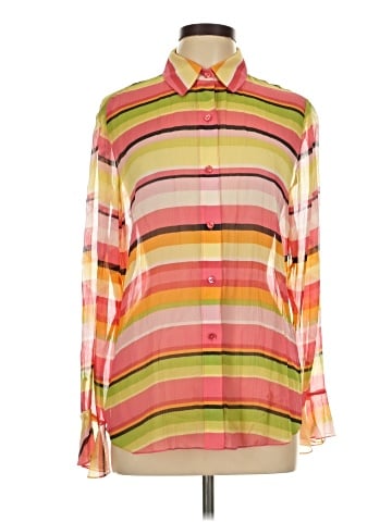 Linda Allard Ellen Tracy Long Sleeve Silk Top (view 1)