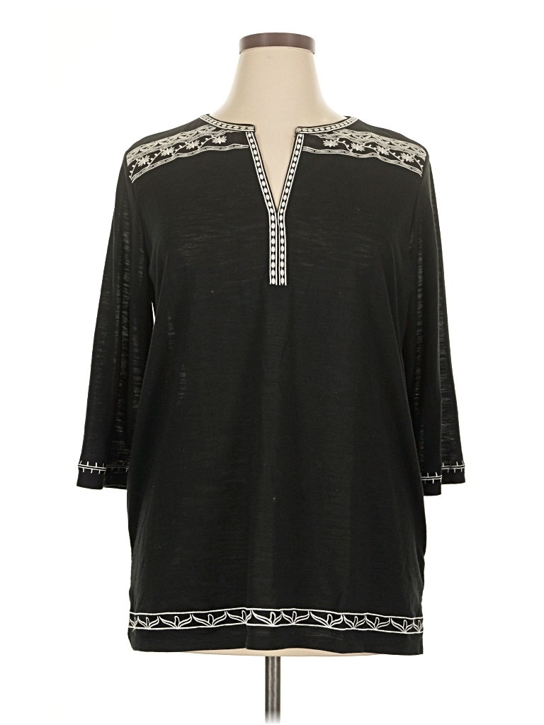 Pre-owned Urban Coco 3/4 Sleeve Blouse In Black