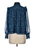 Mi ami 100% Polyester Blue Long Sleeve Blouse Size M - photo 2