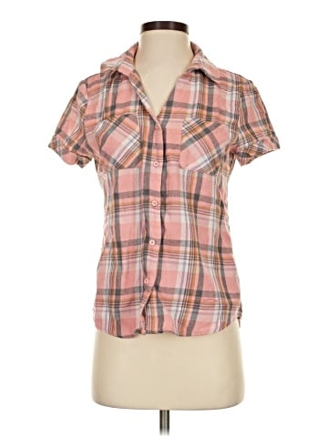 Allegra K Short Sleeve Button-Down Shirt (view 1)