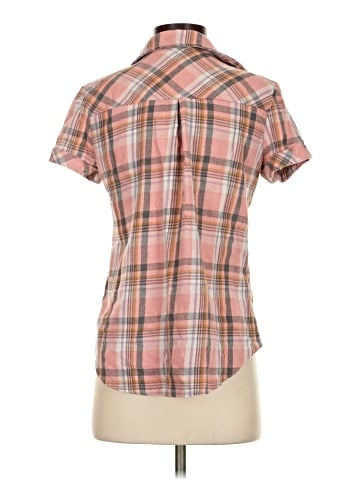 Allegra K Short Sleeve Button-Down Shirt (view 2)