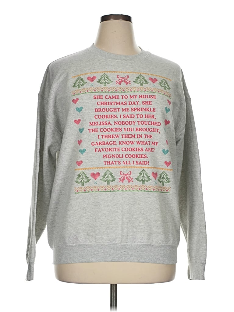 Pre-owned Gildan Sweatshirt In Silver