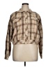 Unbranded 100% Polyester Plaid Brown Long Sleeve Blouse Size XL - photo 1