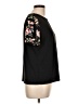 Shein Floral Black Short Sleeve T-Shirt Size L - photo 4