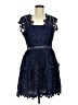 Self-Portrait 100% Polyester Blue Cocktail Dress Size 8 - photo 1