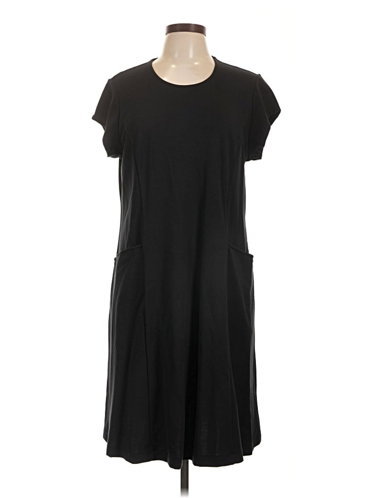Pre-owned Coldwater Creek Short Sleeve Top Black Scoop Neck Tops
