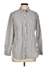 Old Navy 100% Cotton Stripes Gray Long Sleeve Button-Down Shirt Size L - photo 1