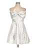 TCEC 100% Polyester Metallic Silver Cocktail Dress Size L - photo 1