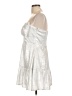 TCEC 100% Polyester Metallic Silver Cocktail Dress Size L - photo 5