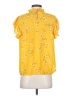 CeCe 100% Polyester Yellow Short Sleeve Blouse Size S - photo 2