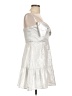 TCEC 100% Polyester Metallic Silver Cocktail Dress Size L - photo 4