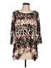 Dana Buchman Animal Print Brown 3/4 Sleeve Blouse Size L (petite) - photo 1