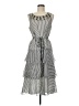 L.K. Bennett 100% Polyester Stripes Gray Casual Dress Size 8 - photo 1