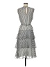 L.K. Bennett 100% Polyester Stripes Gray Casual Dress Size 8 - photo 2