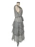 L.K. Bennett 100% Polyester Stripes Gray Casual Dress Size 8 - photo 4