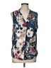 Beacon Floral Blue Sleeveless Blouse Size L (petite) - photo 1