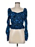 Zara Blue Long Sleeve Blouse Size M - photo 1