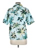 Shein 100% Polyester Tropical Teal Short Sleeve Blouse Size M - photo 2
