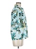 Shein 100% Polyester Tropical Teal Short Sleeve Blouse Size M - photo 4