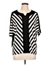 Chico's Stripes Black Short Sleeve Blouse Size Lg (2) - photo 1