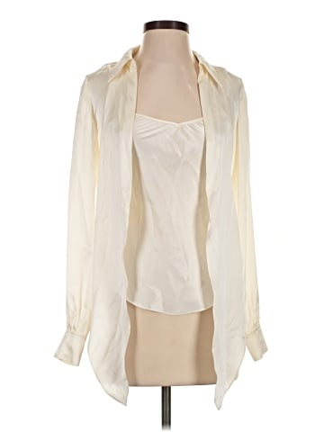 Cinq à Sept Long Sleeve Silk Top (view 1)