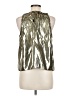 Dolan Metallic Silver Sleeveless Silk Top Size M - photo 2