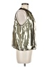 Dolan Metallic Silver Sleeveless Silk Top Size M - photo 4