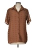 Unbranded 100% Polyester Brown Short Sleeve Blouse Size L - photo 1