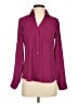 Express 100% Polyester Burgundy Long Sleeve Blouse Size XS - photo 1