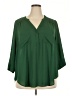 Torrid 100% Polyester Green 3/4 Sleeve Blouse Size 2X Plus (2) - photo 1
