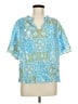 Ann Taylor Blue Short Sleeve Blouse Size M - photo 1