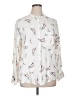 Zara Basic Print Ivory Long Sleeve Blouse Size XL - photo 1