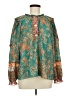 Current Air 100% Polyester Paisley Teal Long Sleeve Blouse Size M - photo 1