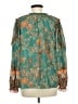 Current Air 100% Polyester Paisley Teal Long Sleeve Blouse Size M - photo 2