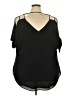 Worthington 100% Polyester Black Short Sleeve Blouse Size 3X - photo 1