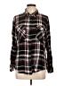 Sanctuary 100% Rayon Plaid Black Long Sleeve Button-Down Shirt Size L - photo 1