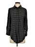 Something Navy 100% Viscose Plaid Gray 3/4 Sleeve Button-Down Shirt Size XS - photo 1