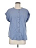Splendid Blue Short Sleeve Blouse Size M - photo 1