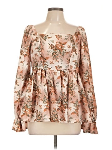 Shein Curve Long Sleeve Blouse (view 1)