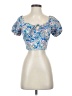 Shein 100% Polyester Blue Short Sleeve Blouse Size S - photo 1